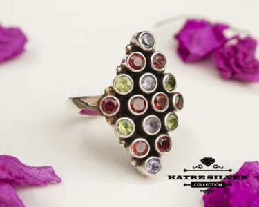 multi color gemstone ring