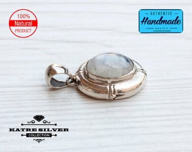 Dainty Vintage Oval Moonstone Pendant, Handmade Moonstone, Moonstone Pendant, Moonstone Jewelry, Handmade Pendant, Natural Moonstone - Image 6
