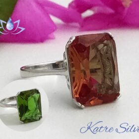 Color Change Sultanite Ring, Turkish Diaspore, Color Change Ring, 925 Silver Ring, Statement Ring, Solitaire Ring, Handmade Silver Ring