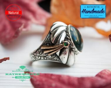 Unique Bloodstone Mens Ring Silver 925 – Handmade Turkish Ottoman Statement Ring Natural Gemstone Gift for Him - Image 6