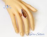 Rose Gold Pear Sultanite Woman Ring, Diaspore Woman Ring, Handmade Silver Ring, Long Ring, Statement Ring, Sterling Silver - Image 2