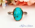 Turquoise Ring, Copper Turquoise Ring, Blue Ring, Navajo Ring, Native American Ring, Southwestern Ring, Handmade Ring, Gift for Her - Image 3