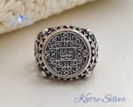 Mens Handmade Ring Turkish Handmade Silver Ottoman Mens Ring Yavuz Sultan Selim Seal Men Ring Gift for Him 925k Sterling Silver - Image 4