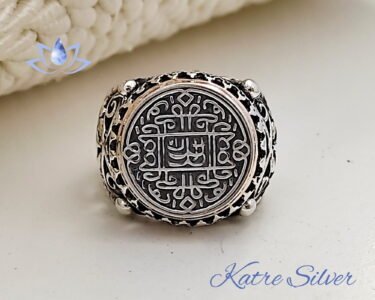 Unique Ottoman Seal Ring 925 Silver – Handmade Turkish Yavuz Sultan Selim Signet Ring Vintage Men Jewelry Gift for Him - Image 4