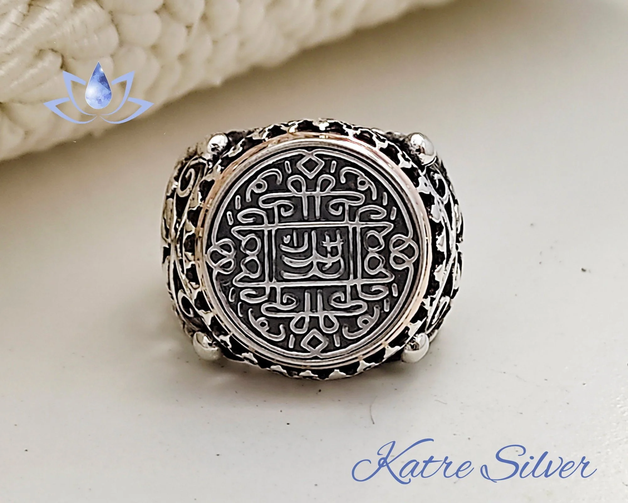 Unique Ottoman Seal Ring 925 Silver – Handmade Turkish Yavuz Sultan Selim Signet Ring Vintage Men Jewelry Gift for Him - Image 4