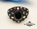 Mens Handmade Ring, Ottoman Mens Ring, Turkish Handmade Silver Men Ring, Black Onyx Ring, Gift for Him, 925k Sterling Silver Ring - Image 3