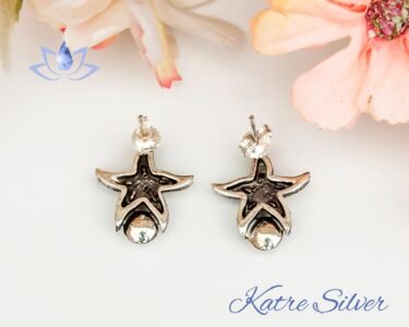 White Pearl Stone Starfish Earrings in Sterling Silver, Starfish Stud Earrings, Pearl Jewelry, Vintage Style Earrings, Bridesmaid Gifts - Image 10
