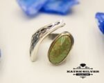Unique Vintage Turquoise Ring, Handmade Ring, Statement Ring, Green Turquoise Ring, Natural Turquoise, Adjustable Rings, Ladies Ring - Image 3