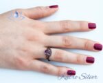 Vintage Amethyst Engagement Ring, Amethyst Wedding Ring, Promise Ring, Purple Gemstone Ring, Natural Amethyst Silver Women Ring - Image 2