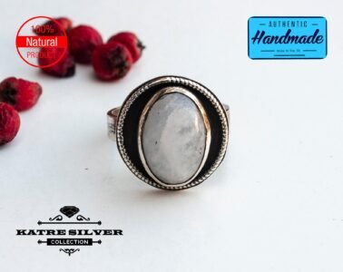 Unique Moonstone Ring Silver 925 – Handmade Oval Natural Moonstone Gemstone Ring for Women Gift - Image 3