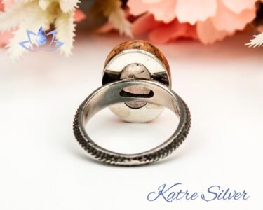 Oval Moonstone Ring, Rainbow Moonstone Ring, Moonstone Ring Silver, Natural Moonstone Ring, Engagement Ring, Birthstone Ring, Gift for Her - Image 7