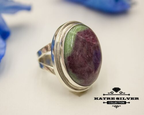 Natural Ruby Fuchsite Ring, Natural Ruby Ring, Ruby in Fuchsite, Statement Ring, Handmade Ring, 925 Silver Ring, Boho Ring, Green Stone Ring - Image 5