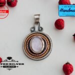 raw rose quartz pendant necklace silver handmade