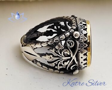 Mens Handmade Ring Turkish Handmade Silver Ottoman Mens Ring Agate Ring Agate Men Ring The Star of David Gift for Him 925k Sterling Silver - Image 6