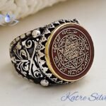 Mens Handmade Ring Turkish Handmade Silver Ottoman Mens Ring Agate Ring Agate Men Ring The Star of David Gift for Him 925k Sterling Silver