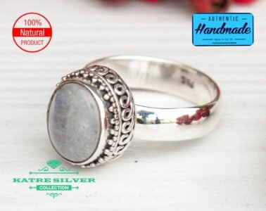 June Birthstone Ring, Moonstone Engagement, Raw Stone Ring, Moonstone Ring, Moonstone Jewelry, Statement Ring, Boho Ring, Handmade Ring - Image 4