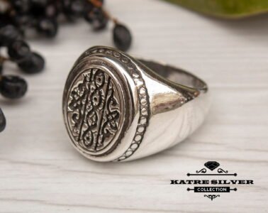 Mens Handmade Ring Turkish Handmade Silver Ottoman Mens Ring Boho Ring Boho Bohemian Men Ring Gift for Him 925k Sterling Silver Vintage Ring - Image 4