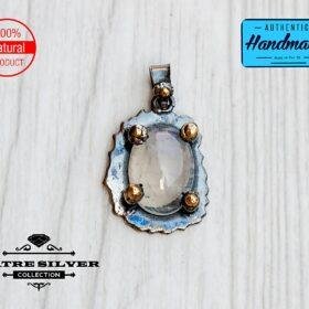 Raw Dainty Vintage Moonstone Pendant, Oval Moonstone, Handmade Moonstone, Moonstone Pendant, Moonstone Jewelry, Handmade Pendant, Natural