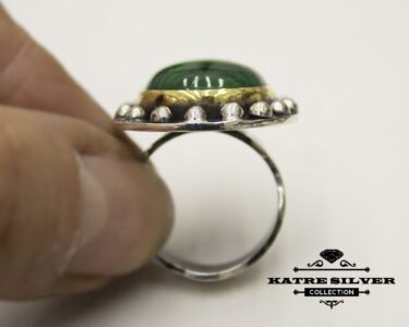 Unique Vintage Malachite Ring, Handmade Ring, Statement Ring, Malachite Ring, Natural Malachite, Green Stone Ring, Green Ring, Gift Ring - Image 8
