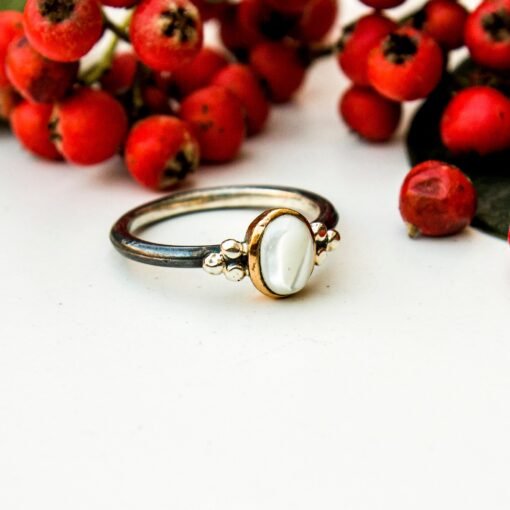 Dainty Pearl Ring, Silver Pearl Ring, Minimalist Ring, Pearl Bead Ring, Stackable Rings Gold, Handmade Pearl Ring, Pearl Rings For Women