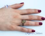 Natural Oval Cut Golden Rutile Quartz Engagement Ring, Yellow Rutilated Quartz Solitaire Ring, One of a Kind Ring, Unique Gift for Wife - Image 2