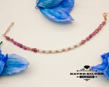 Unique Tourmaline Pearl Bracelet 925 Silver – Handmade Turkish Protective Gemstone Antique Elegant Jewelry Gift for Her - Image 3