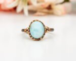Natural Larimar Ring, Minimalistic Silver Ring, Larimar Ring, Sterling Silver, Larimar Statement Ring, Boho Ring, 92.5 Silver Ring - Image 3