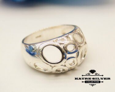 Unique Perforated Turkish Silver Ring 925 – Handmade Contemporary Statement Ring Minimalist Stylish Gift for Her - Image 3
