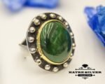 Unique Vintage Malachite Ring, Handmade Ring, Statement Ring, Malachite Ring, Natural Malachite, Green Stone Ring, Green Ring, Gift Ring - Image 5