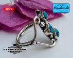 Triple Stone Ring, Three Stone Ring, Navajo Ring, Three Stone, Native American Ring, Turquoise Ring, Statement Ring, Blue Turquoise, Boho - Image 4