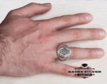 Mens Handmade Ring Turkish Handmade Silver Ottoman Mens Ring Boho Ring Boho Bohemian Men Ring Gift for Him 925k Sterling Silver Vintage Ring - Image 2