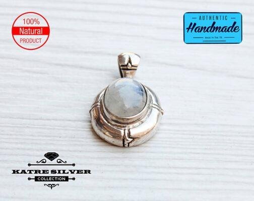 Dainty Vintage Oval Moonstone Pendant, Handmade Moonstone, Moonstone Pendant, Moonstone Jewelry, Handmade Pendant, Natural Moonstone - Image 5