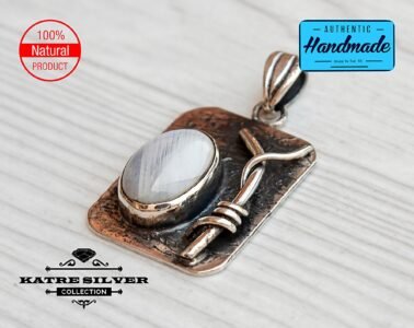 Vintage Oval Handmade Moonstone Pendant, Moonstone Jewelry, Handmade Pendant, Natural Moonstone, 925 Silver Pendant, Moonstone Gemstone - Image 3