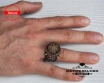 Mens Handmade Ring Turkish Handmade Silver Ottoman Mens Ring Agate Ring Agate Men Ring The Star of David Gift for Him 925k Sterling Silver - Image 2