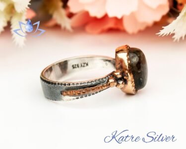 Unique Labradorite Ring Silver 925 – Handmade Oval Natural Labradorite Boho Statement Ring Gift for Her - Image 6