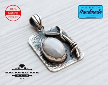 Vintage Oval Handmade Moonstone Pendant, Moonstone Jewelry, Handmade Pendant, Natural Moonstone, 925 Silver Pendant, Moonstone Gemstone - Image 4