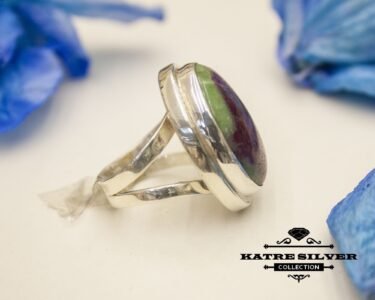 Natural Ruby Fuchsite Ring, Natural Ruby Ring, Ruby in Fuchsite, Statement Ring, Handmade Ring, 925 Silver Ring, Boho Ring, Green Stone Ring - Image 7