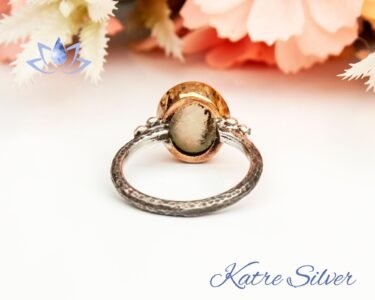 Green Prehnite Boho Ring, Sterling Silver Prehnite Ring, Silver Stacking Ring, Green Stone Ring, Silversmith Ring, Gift for Her - Image 7