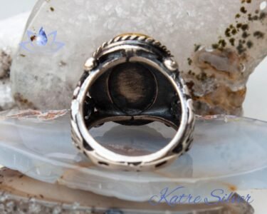 Unique Agate Aqeeq Turkish Mens Ring Silver 925 – Handmade Ottoman Style Gemstone Ring Gift for Him - Image 8