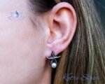 White Pearl Stone Starfish Earrings in Sterling Silver, Starfish Stud Earrings, Pearl Jewelry, Vintage Style Earrings, Bridesmaid Gifts - Image 2