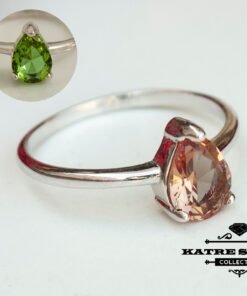 Teardrop Solitaire Sultanite Ring, Diaspore Ring, Color Change Ring, Turkish Ring, Women Ring, Statement Ring, 925 Silver Ring, Boho Ring