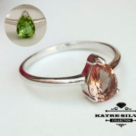 Teardrop Solitaire Sultanite Ring, Diaspore Ring, Color Change Ring, Turkish Ring, Women Ring, Statement Ring, 925 Silver Ring, Boho Ring