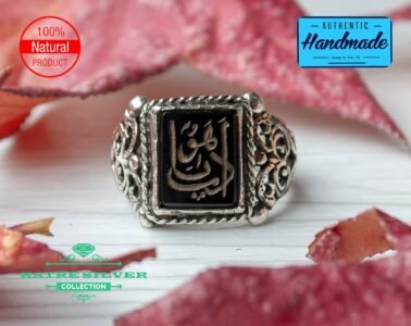 Mens Handmade Ring, Turkish Handmade Silver Men Ring, Ottoman Mens Ring, Black Agate Stone Men Ring, Gift for Him, 925k Sterling Silver Ring - Image 3