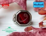 Mens Handmade Ring, Turkish Handmade Silver Men Ring, Ottoman Mens Ring, Agate Men Ring, Gift for Him, 925k Sterling Silver Ring, Vav Ring - Image 3