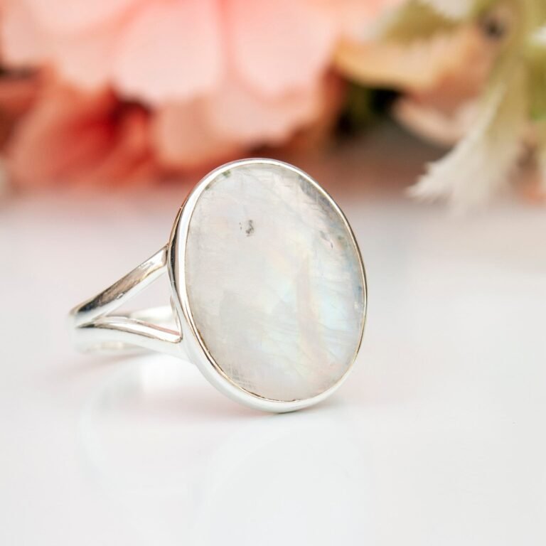 Celestial Jewelry, Moonstone Ring for Women, Gem Stone Ring for Best Friend Gift, Bohemian Jewelry, Mother's Day Gift for Her
