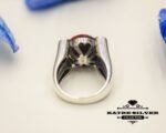 Oval Cut Faceted Silver Ruby Ring, Ruby Silver Ring, Red Ruby Ring, Red Gemstone Ring, Red Stone Ring, Red Ruby, Ring for Women - Image 9