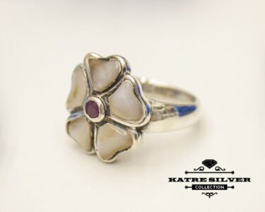 Unique Ruby Seashell Ring 925 Silver – Handmade Red Gemstone Boho Statement Ring July Birthstone Gift for Her - Image 4