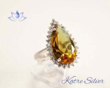 Pear Sultanite Woman Ring, Handmade Silver Ring, Diaspore Woman Ring, Long Ring, Statement Ring, Sterling Silver, Woman Ring - Image 4