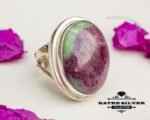 Natural Ruby Fuchsite Ring, Natural Ruby Ring, Ruby in Fuchsite, Statement Ring, Handmade Ring, 925 Silver Ring, Boho Ring, Green Stone Ring
