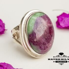 Natural Ruby Fuchsite Ring, Natural Ruby Ring, Ruby in Fuchsite, Statement Ring, Handmade Ring, 925 Silver Ring, Boho Ring, Green Stone Ring